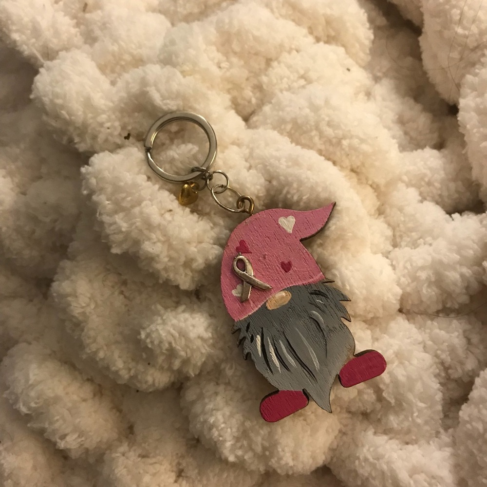 Handmade keychain- awareness gnome